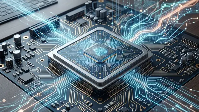 Абстрактная иллюстрация искусственного интеллекта и цифровых вычислений