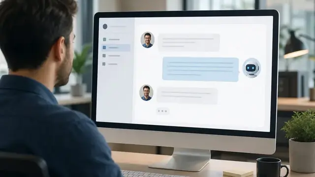 Человек и ИИ-бот обсуждают продажу в интерфейсе чата