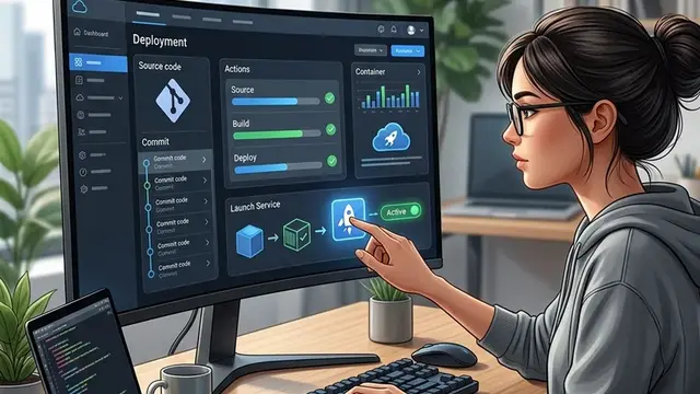 Иллюстрация запуска веб-сервиса из репозитория через облачную платформу