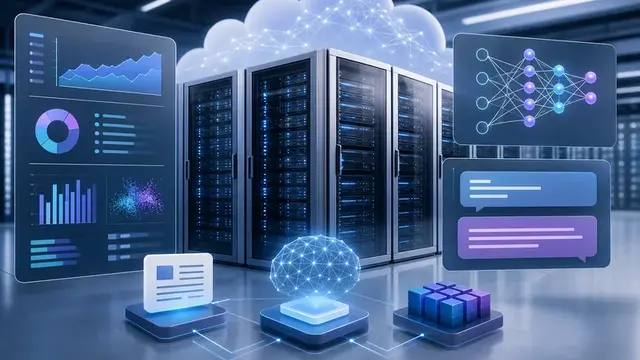 Современная ИИ- и облачная платформа с серверной инфраструктурой и интерфейсами аналитики
