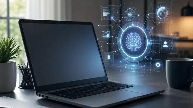Ноутбук с запущенным искусственным интеллектом в локальном режиме